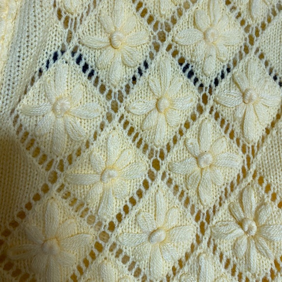 Vintage Yellow Cardigan // Women's Size medium - Picture 2 of 7